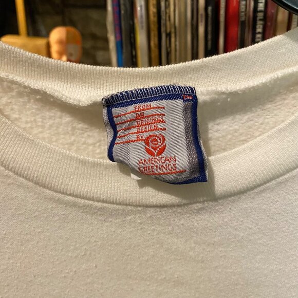 Vintage 80’s Santa Reindeer Snow Christmas Sweater Crewneck S/M - Picture 3 of 6